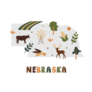 Nebraska Cartoon Simple Map Sticker
