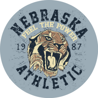 Nebraska Feel The Power Athletic Illustration Sticker