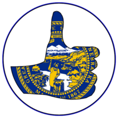 Nebraska Flag Hand Giving The Thumbs Up Sticker