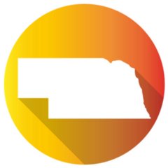 Nebraska Gradient Color Banner Sticker