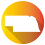 Nebraska Gradient Color Banner Sticker