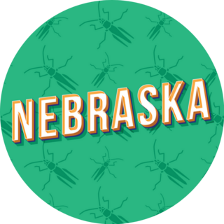 Nebraska Lettering Insect Pattern Sticker