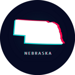 Nebraska Map Abstract Glitch Sticker