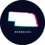 Nebraska Map Abstract Glitch Sticker