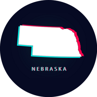Nebraska Map Abstract Glitch Sticker