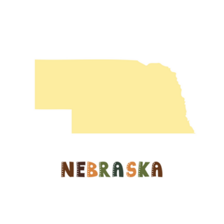 Nebraska Map Doodling Style Lettering Sticker