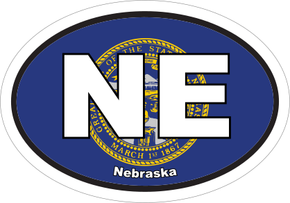 Nebraska Ne State Flag Oval Sticker