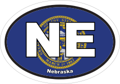 Nebraska Ne State Flag Oval Sticker