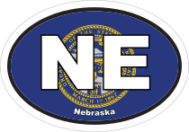Nebraska Ne State Flag Oval Sticker