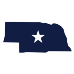 Nebraska Outline Map Star Sticker