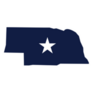 Nebraska Outline Map Star Sticker