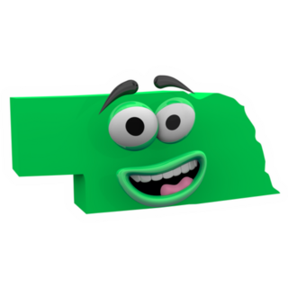 Nebraska State Map Eyes Funny Cartoon Sticker