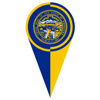Nebraska State Map Pointer Pin Icon Sticker