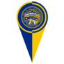 Nebraska State Map Pointer Pin Icon Sticker