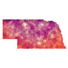 Nebraska State Usa Watercolor Sticker