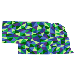 Nebraska U.s. State Isolated Polygonal Map Sticker
