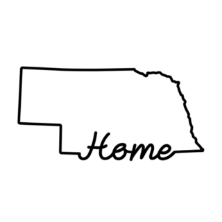 Nebraska Us State Outline Map Lettering Sticker