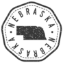 Nebraska, Usa Map Stamp Retro Sticker