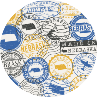 Nebraska, Usa Set Of Stamps Sticker
