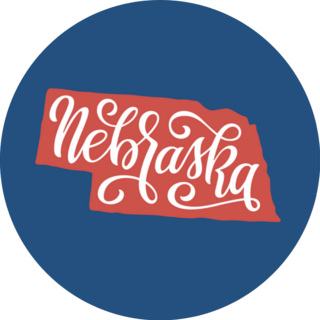 Nebraska Usa State Name Inside Map Sticker