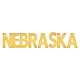 Nebraska Yellow Neon Style Lettering Sticker
