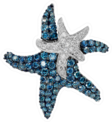 Necklace And Starfish Pendant With Diamonds And Sapphires Sticker