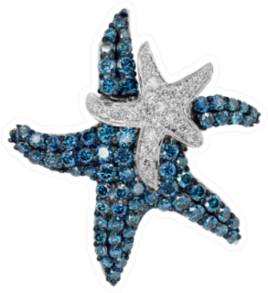 Necklace And Starfish Pendant With Diamonds And Sapphires Sticker