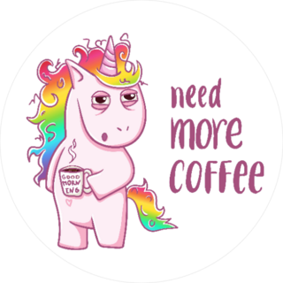 Need More Coffee Unicorn Sticker