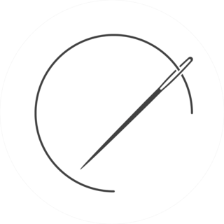 Needle With Thread Circle Sewing Icon Sticker