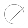 Needle With Thread Circle Sewing Icon Sticker