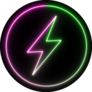 Neon Bolt Sign Sticker
