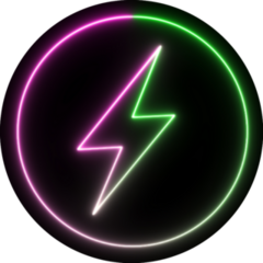 Neon Bolt Sign Sticker