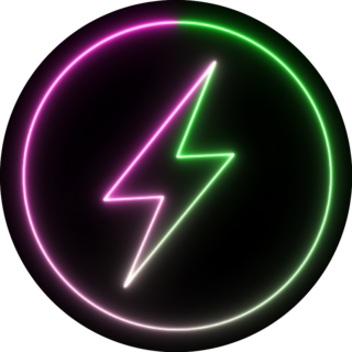Neon Bolt Sign Sticker