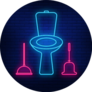 Neon Illumination Of The Toilet Funny Plumber Sticker