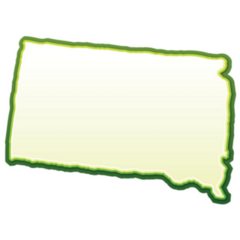 Neon Illustration Of South Dakota Map Sticker
