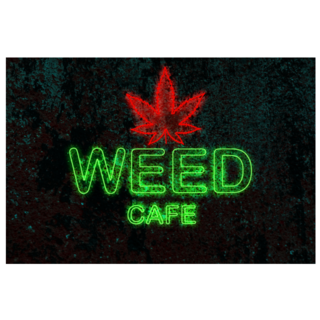 Neon Light Tube Weed Cafe Netherlands Sticker