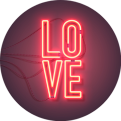 Neon Love Sign In Pink Sticker