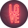 Neon Love Sign In Pink Sticker