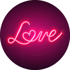 Neon Sign Love With Heart Sticker