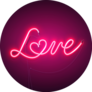 Neon Sign Love With Heart Sticker