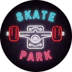 Neon Skate Park Sign Sticker