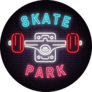 Neon Skate Park Sign Sticker