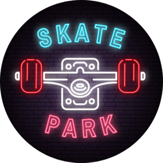 Neon Skate Park Sign Sticker