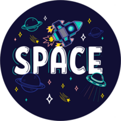 Neon Space Elements Sticker