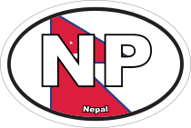 Nepal Np Flag Oval Sticker