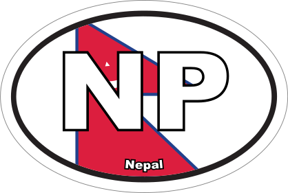 Nepal Np Flag Oval Sticker