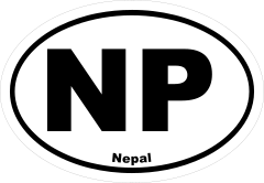 Nepal Np Oval Sticker