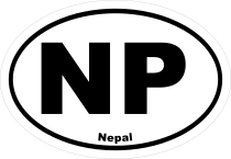 Nepal Np Oval Sticker