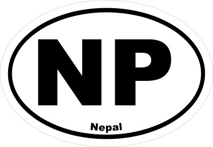 Nepal Np Oval Sticker