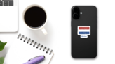Netherlands Flag Marker Or Pencil Sticker on a Phone (New) example